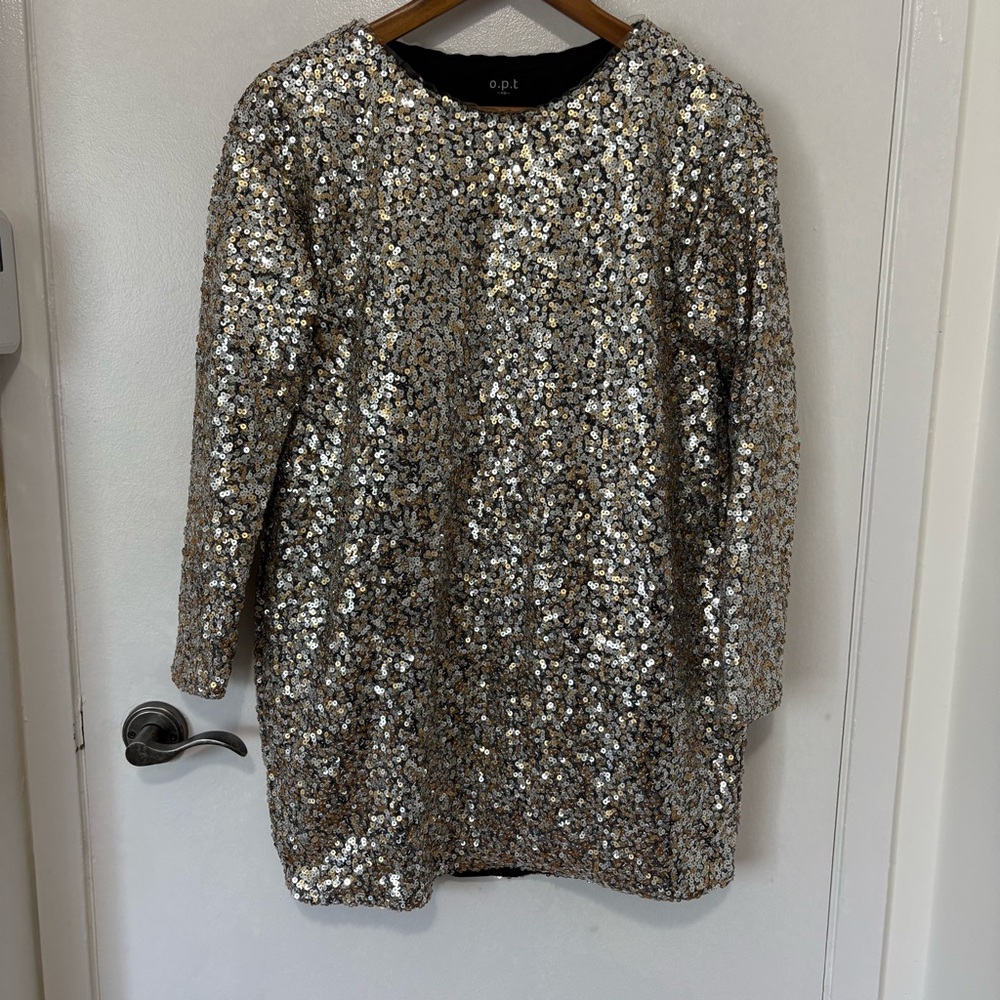 Sequin Long Sleeve Dress